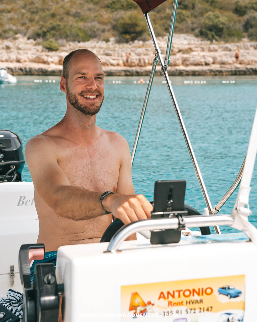 Small boat rental near Pakleni Islands Hvar