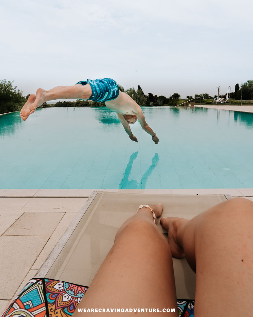 Falkensteiner Iadera Hotel Zadar Croatia pool jump
