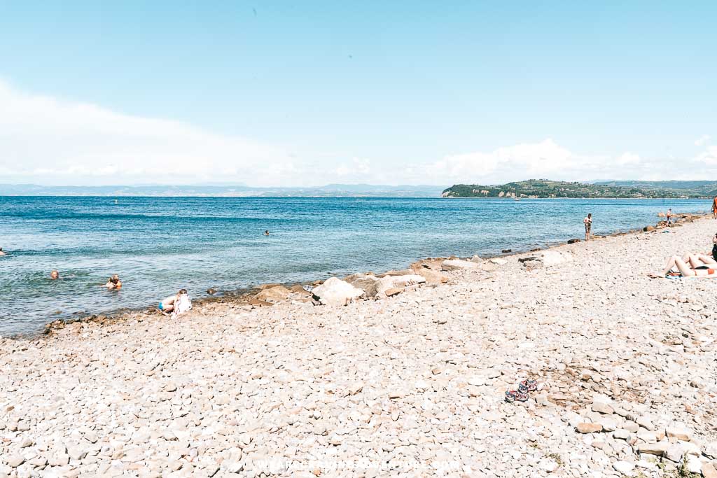 Piran Slovenia city beach
