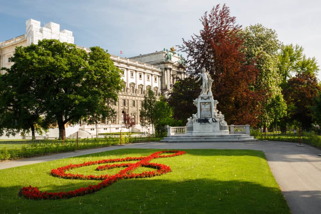 Burggarten mozart statue vienna