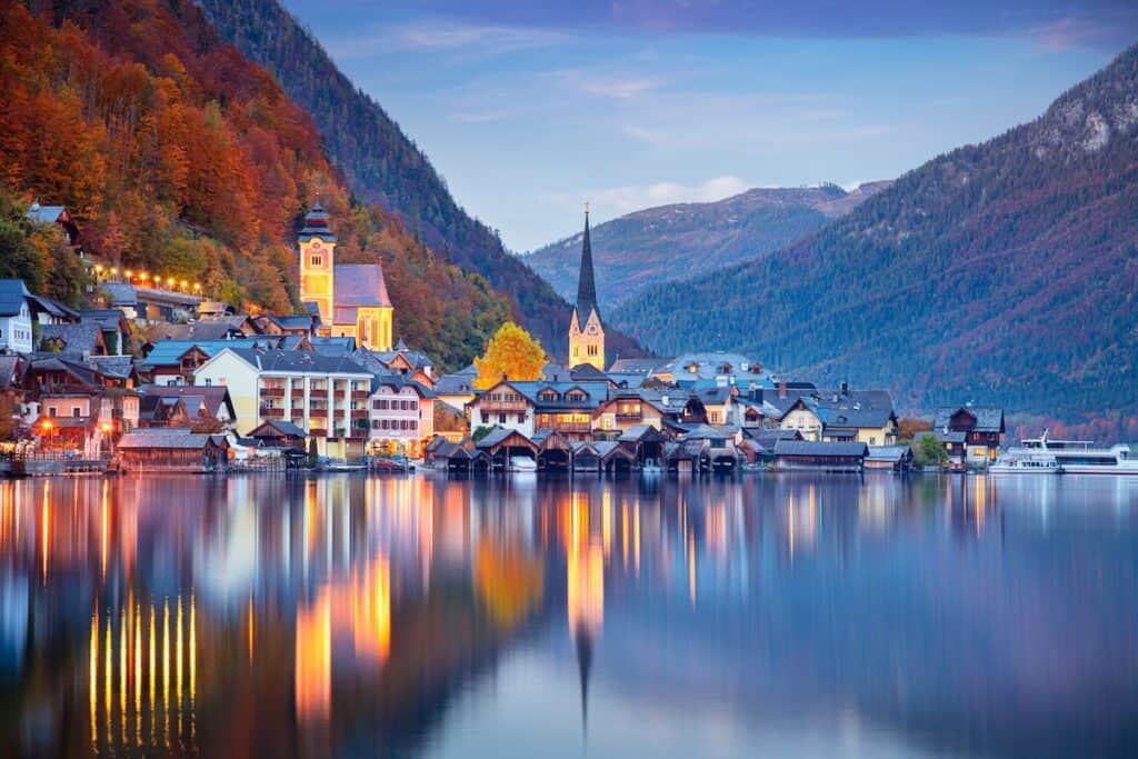 hallstatt sunset