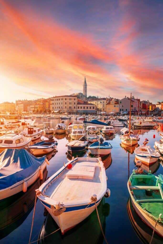 rovinj sunset marina