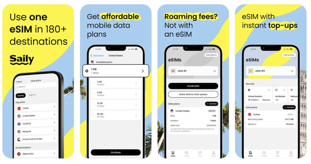 saily esim phone screenshot