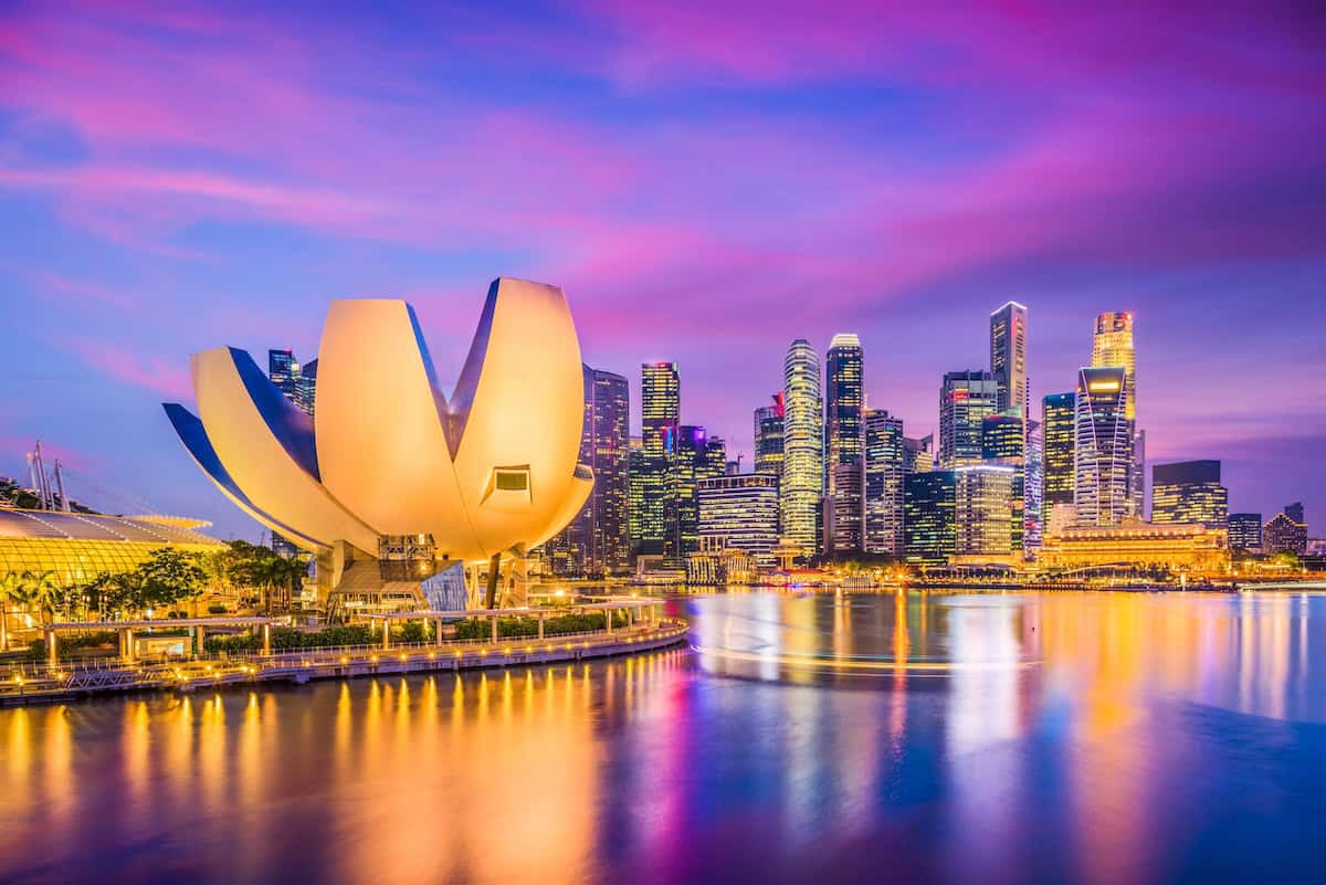 singapore marina at night