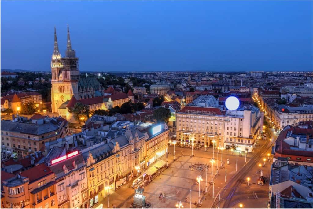 Ban Josip Jelacic Square and City Cathedral