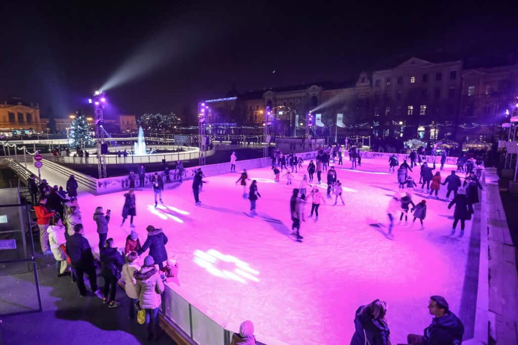 Ice skating at King Tomislav Square